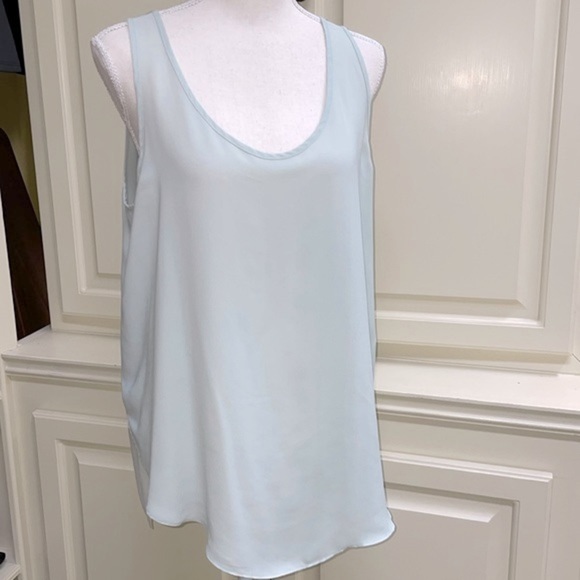 Banana Republic Layer Back Blousy Tank Dusty Teal Mint Green Lightweight Tiers - Picture 3 of 12